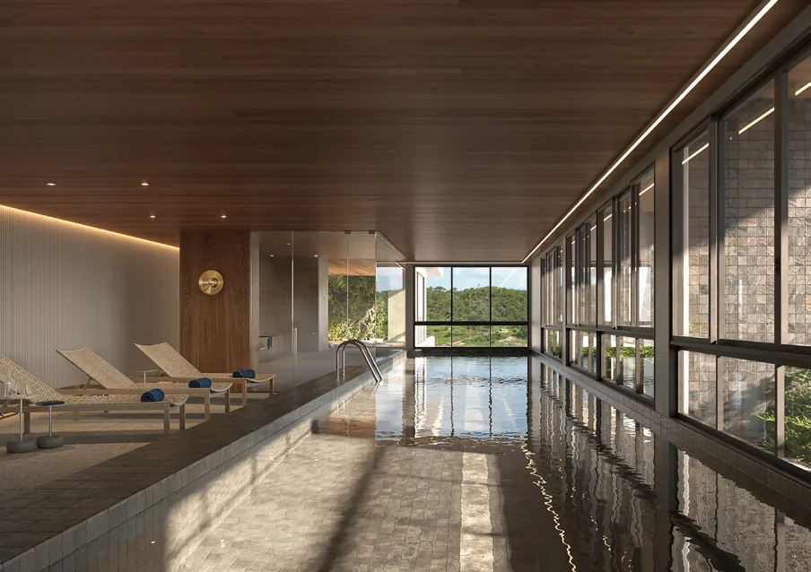 Piscina indoor aquecida do Rivage