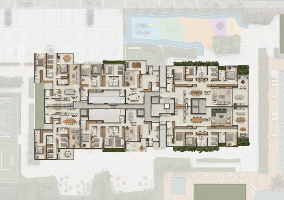 Exemplo de planta humanizada do Edifício Rivage
